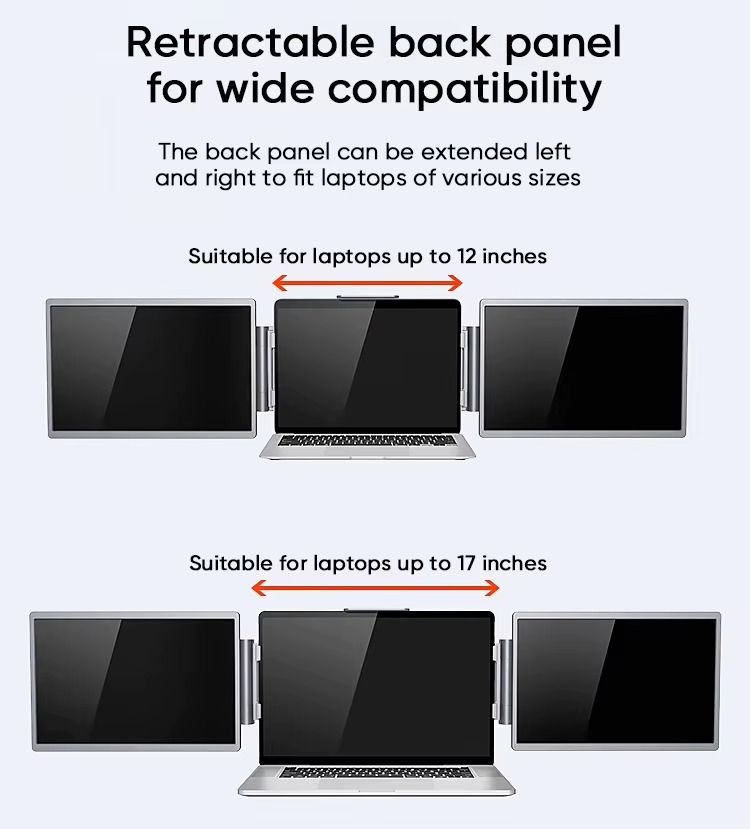 PORTABLE TRIPLE LAPTOP SCREEN EXTENDER 14 INCH
