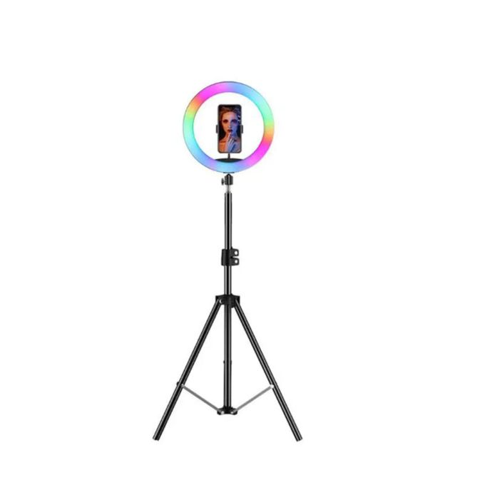 22 Inch RGB Ring Light with 82" Tripod 2500K-8500K Dimmable LED RingLight 3 Color Modes 10 Brightness Level for YouTube Live TikTok Video Recording 22INCH