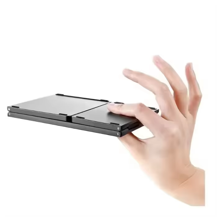 Portable Mini Three Folding Bluetooth Keyboard Wireless Foldable Touchpad Keypad for IOS Android Windows ipad Tablet
