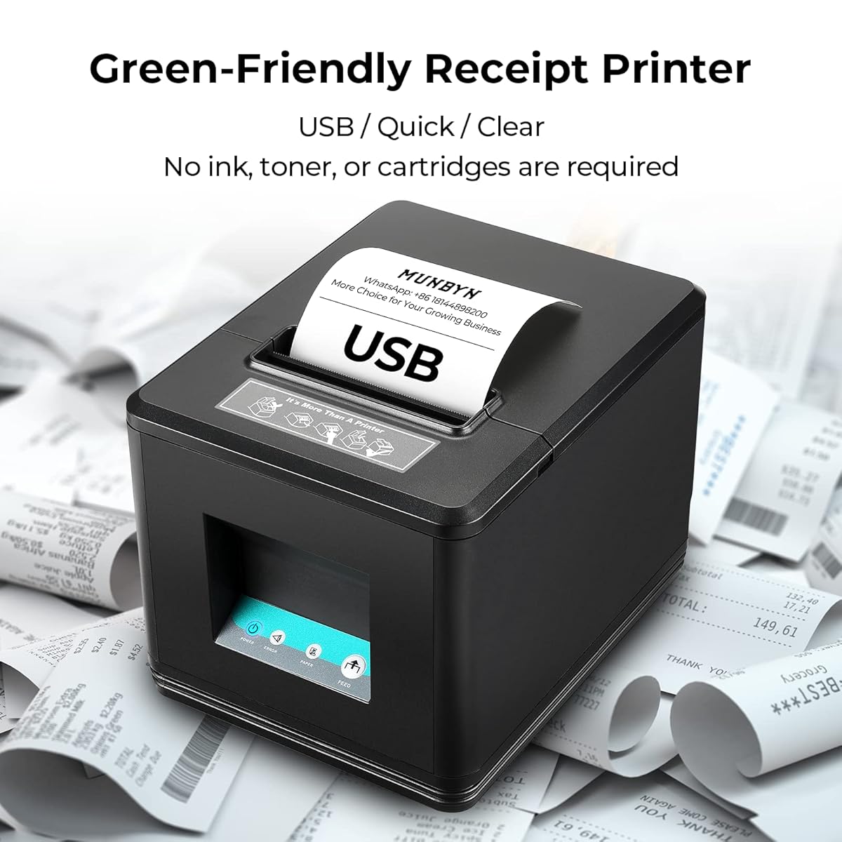 Thermal Receipt Printer – 80mm USB POS Printing Machine with Auto Cutter