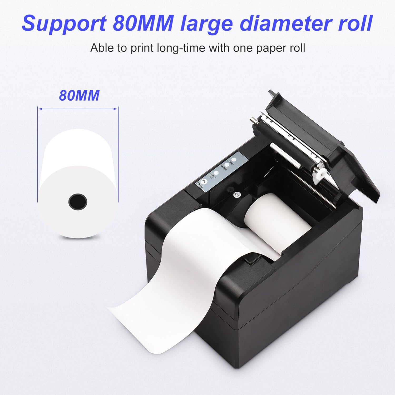 Thermal Receipt Printer – 80mm USB POS Printing Machine with Auto Cutter