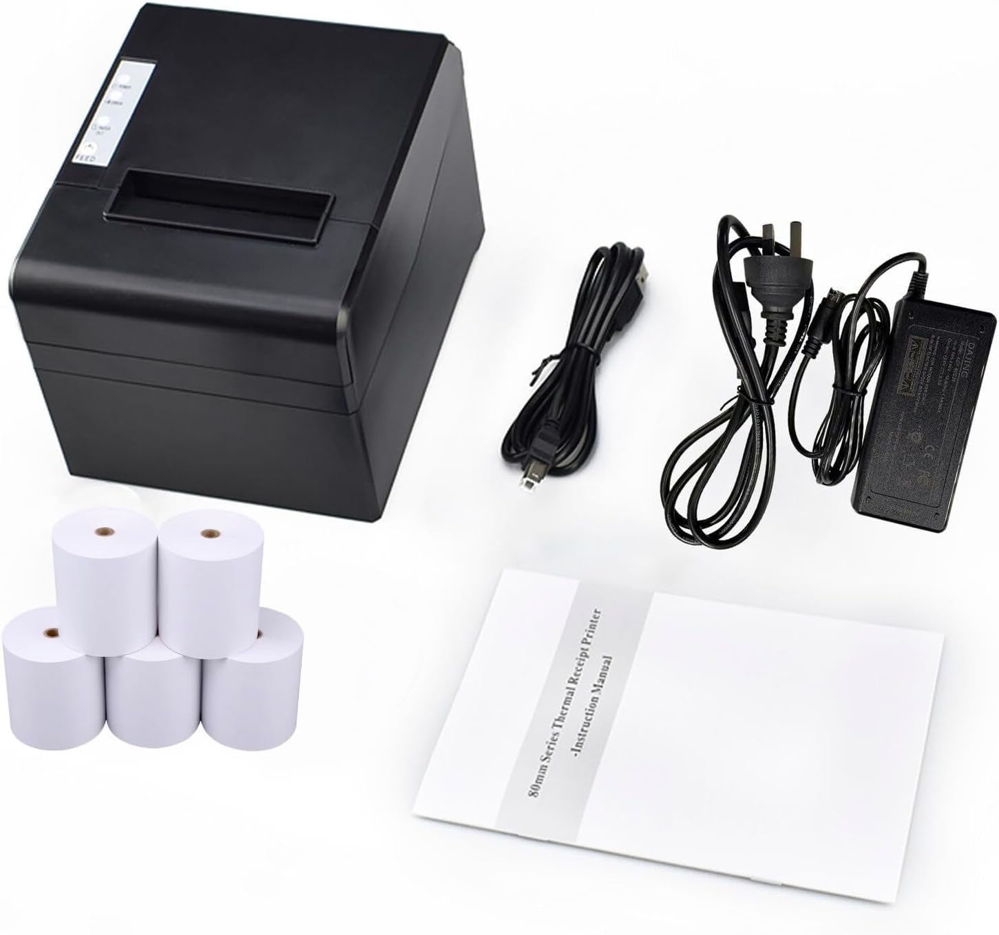Thermal Receipt Printer – 80mm USB POS Printing Machine with Auto Cutter