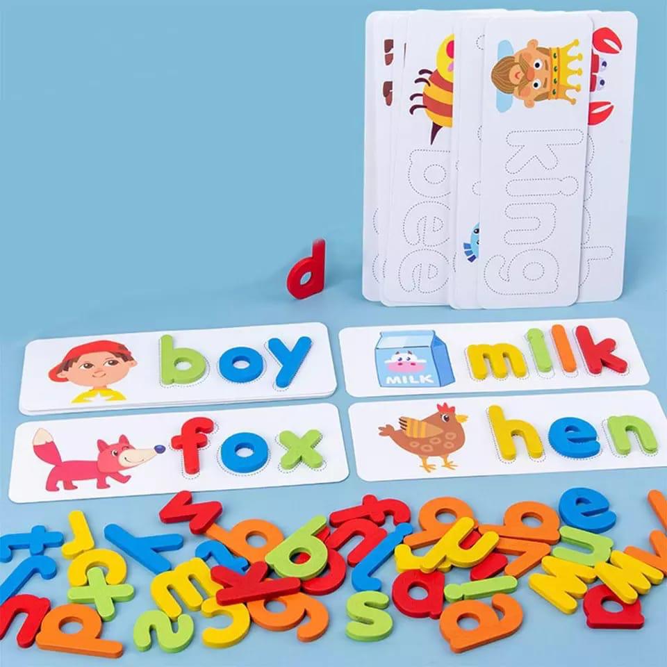 ✔️📍EARLY LEARNING ▶️🔅Educational Cognitive Alphabet Spelling Game for Kids - Early Learning Toy,Children's Word Building and Recognition Game,Interactive Letter Matching & Spelling Puzzle for Toddle