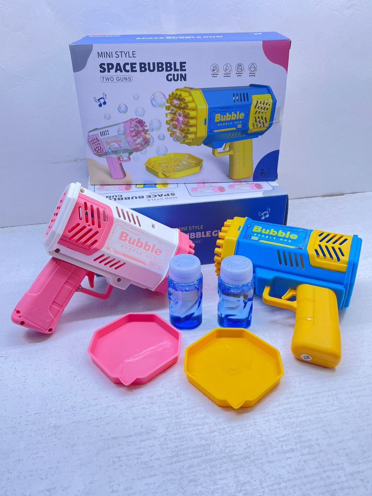 🍆Best Fun Game🍆Bubble Gun Automatic Bubble Machine With Color Lights Kids And Adults.Bubble gun with multiple LED lights reflecting bubbles at the same time, making the night party more dreamy and d