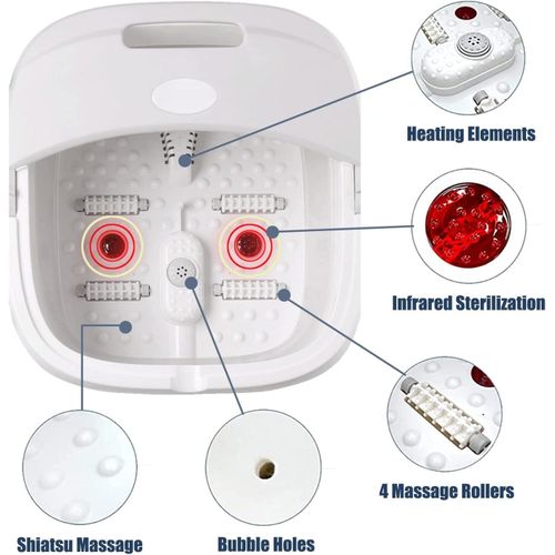 High quality portable silicon folding electric foot bath foot massage machine,Folding Foot Spa Massager, Portable Foot Bath Basin, Soaking Tub with Heat & Massage.
