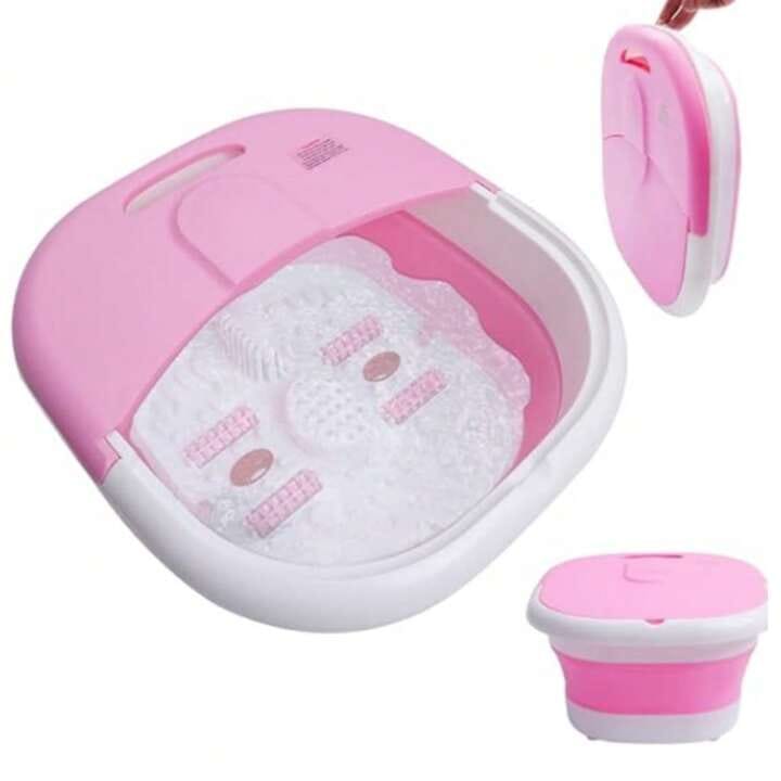 High quality portable silicon folding electric foot bath foot massage machine,Folding Foot Spa Massager, Portable Foot Bath Basin, Soaking Tub with Heat & Massage.