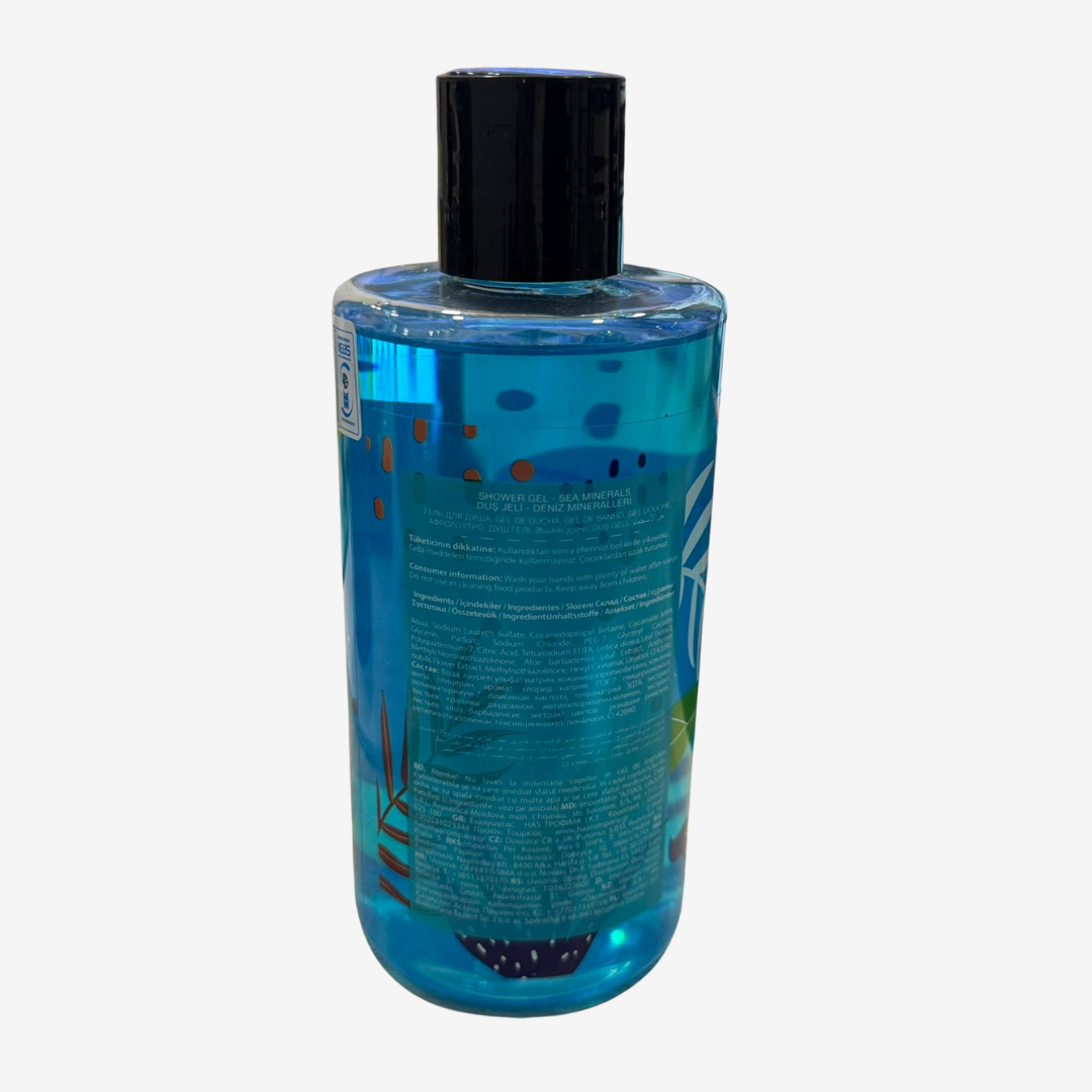 Papilion Shower Gel 400ml - Sea Minerals. Will help to Detoxify the skin leaving it feeling clean, energized and hydrated. Ocean Fresh Scent, giving Ocean Energy that feels healthy & smooth.All Skin