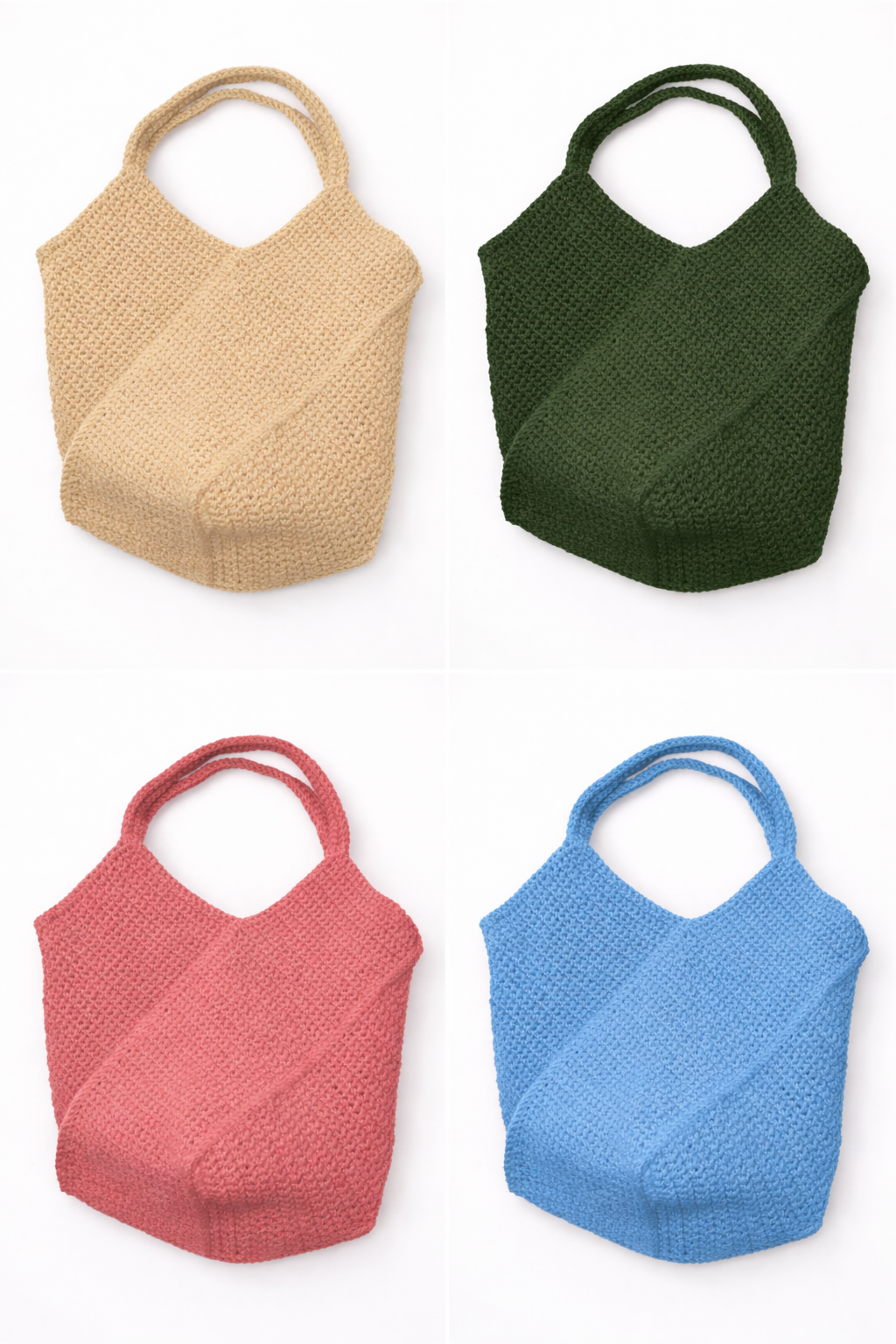 Handmade Crochet Tote Bag for Women, Soft Yarn Knitted Shoulder Handbag, Reusable Everyday Carry Bag, Lightweight Durable Fashion Purse, Large Capacity Casual Shopping Beach Bag