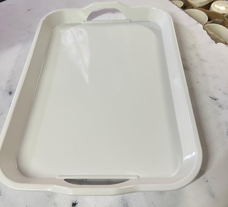 Large Rectangle White Plastic Trays Heavy Duty Plastic Serving Tray Serving Platters Food Tray Decorative Serving Trays Wedding Platter Party Trays Great
