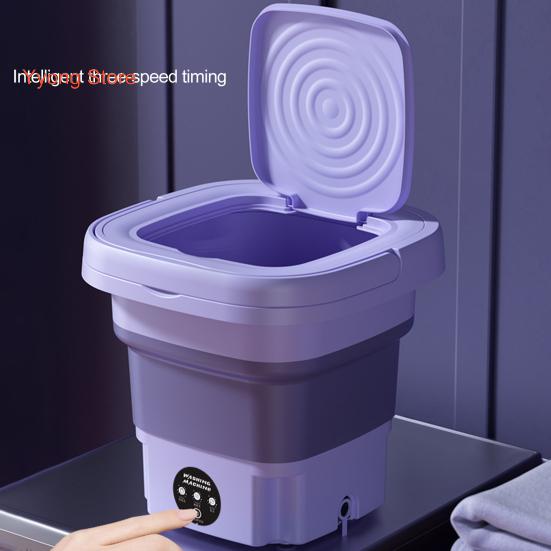 [Offer!!!]UPGRADED Mini Washing Machine // Foldable Washer Spin Dryer with Drain Basket // Portable for Travel Wash 8L