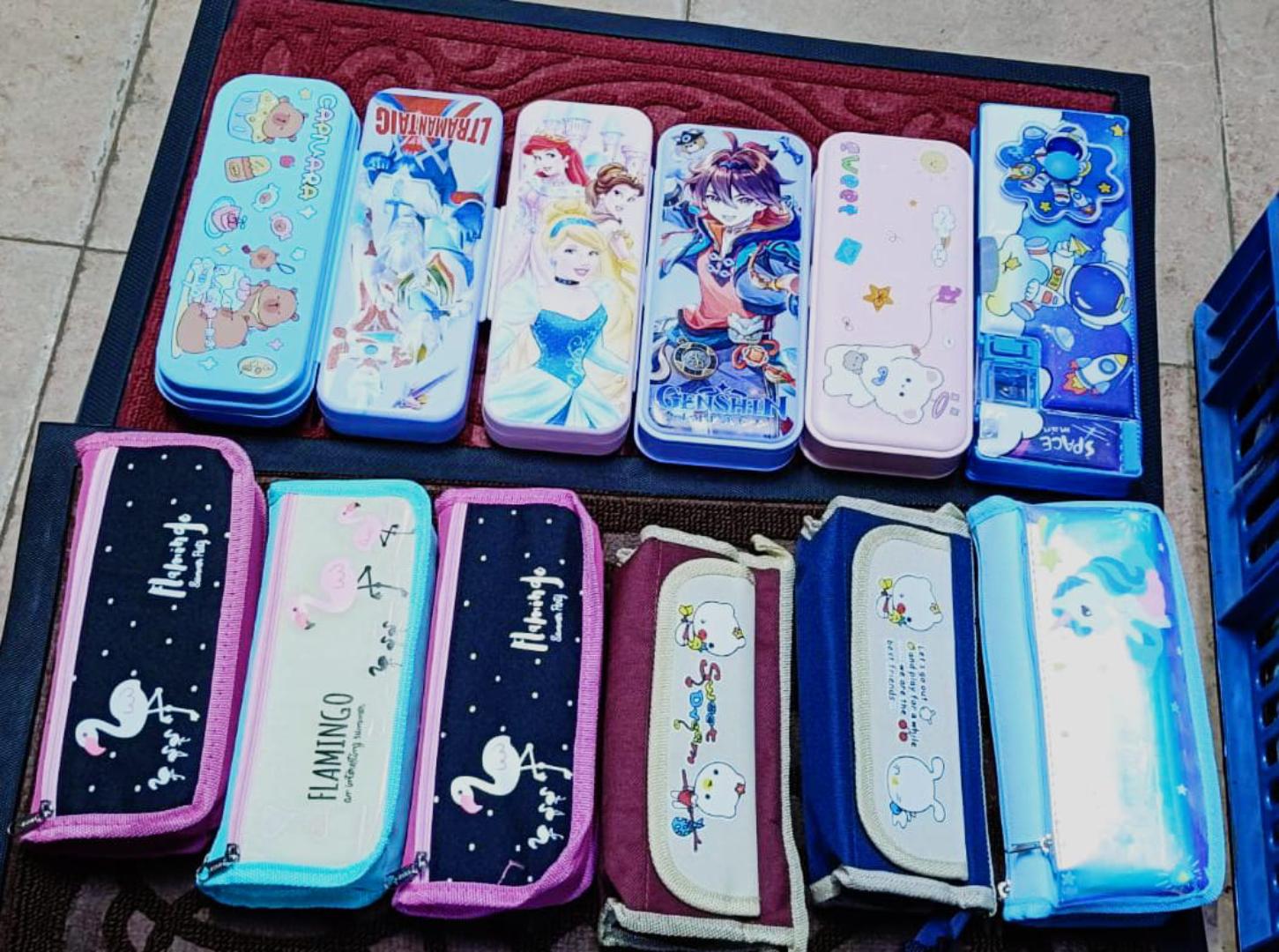 ✅Pencils pouch.....Cartoon themed Frozen Princess Elsa,unicorn, flamingo and Iron man Student Pencil pouch Case, Moulded Zip Closure Violet  Best Gift for back to school kids