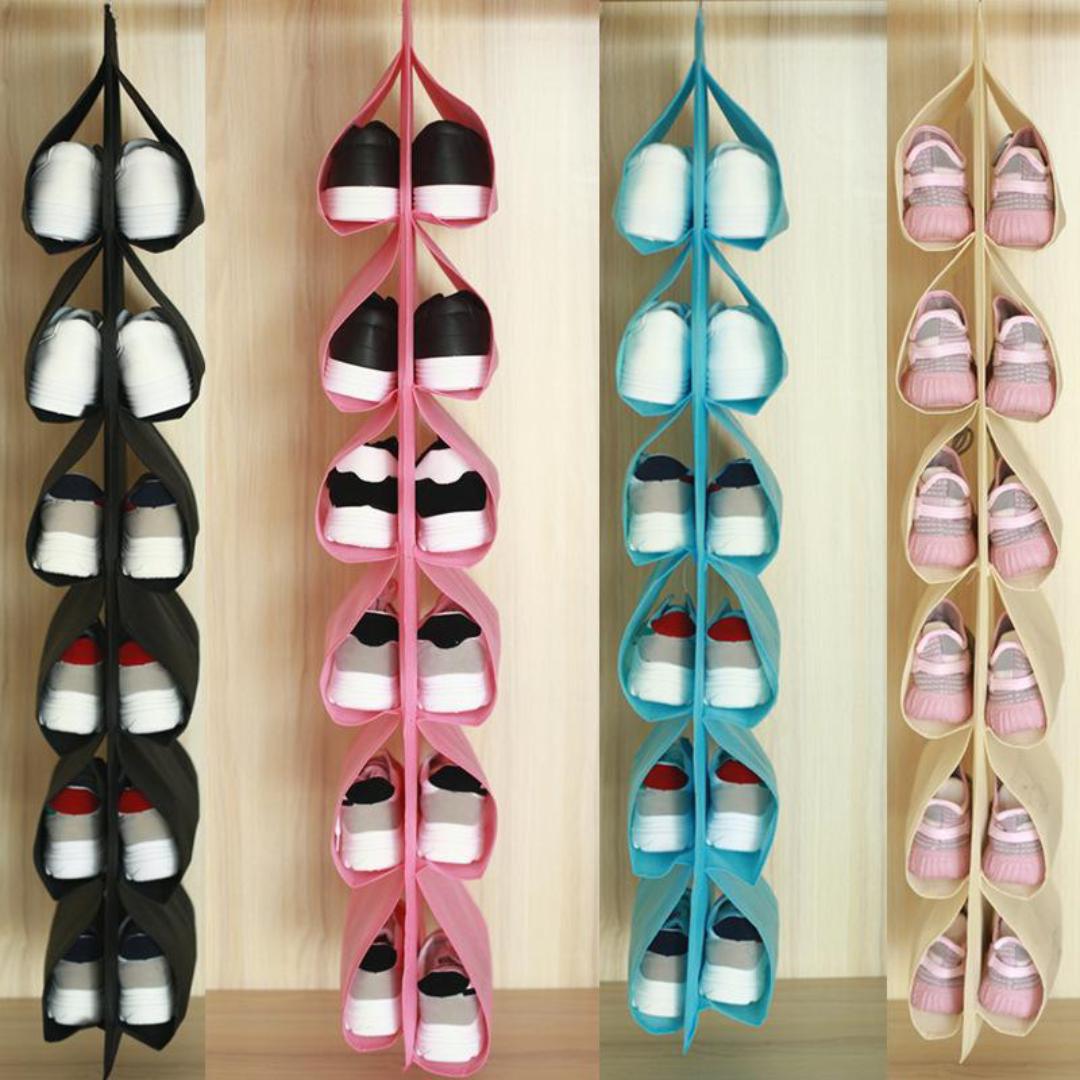 12 Grid Hanging Storage Bag, Closet Organizer, Wardrobe Organizer, Door, Pocket, Shoes