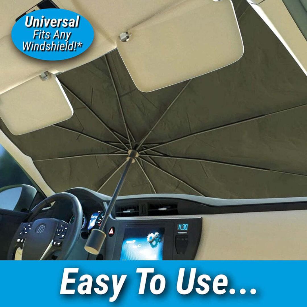 WINDSCREEN COVER CAR DASHBOARD UMBRELLA SUNVISOR CAR WINDSHIELD SUN SHADE UV RAYS AND HEAT SUN VISOR PROTECTOR FOLDABLE REFLECTOR UMBRELLA BRELLA SHIELD
