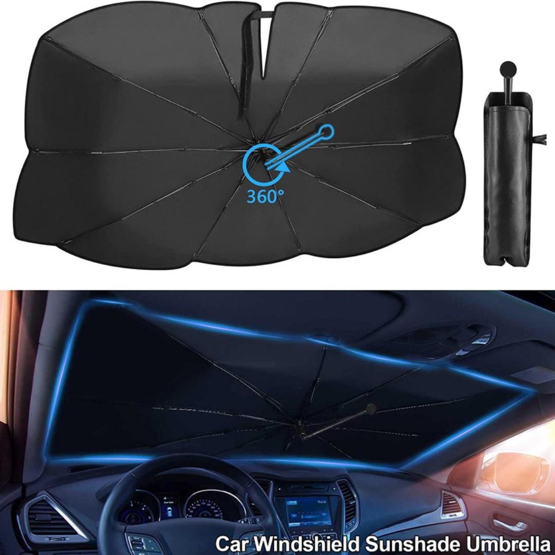 WINDSCREEN COVER CAR DASHBOARD UMBRELLA SUNVISOR CAR WINDSHIELD SUN SHADE UV RAYS AND HEAT SUN VISOR PROTECTOR FOLDABLE REFLECTOR UMBRELLA BRELLA SHIELD