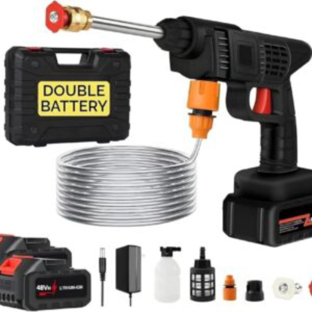 High pressure Wireless Car Wash Spray Gun Machine with 2pieces Portable Lithium Battery