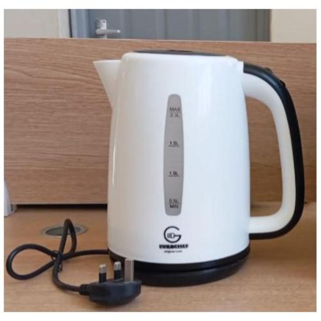 Eurochef Electric Kettle Water Heater & Boiler Jug 2.3l It boils water 85% more efficient than stove-top kettle. Concealed stainless steel heating element; Automatic shut-off with boil dry protection