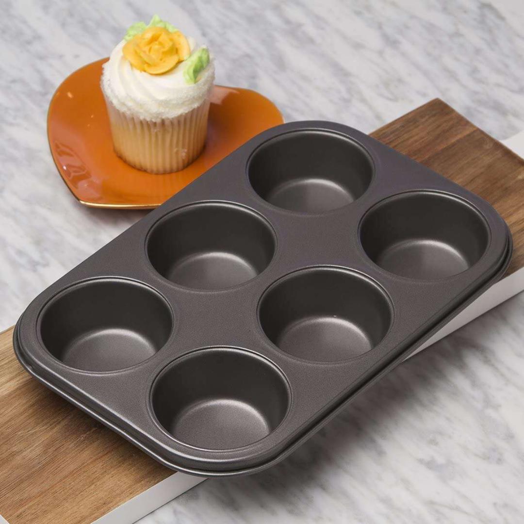 6 hole Cupcake Non-stick Baking Pan Carbon Steel Muffin Tins Release Baking Pan, 100% brand new and high quality, Easy to operate, safe and reliable.