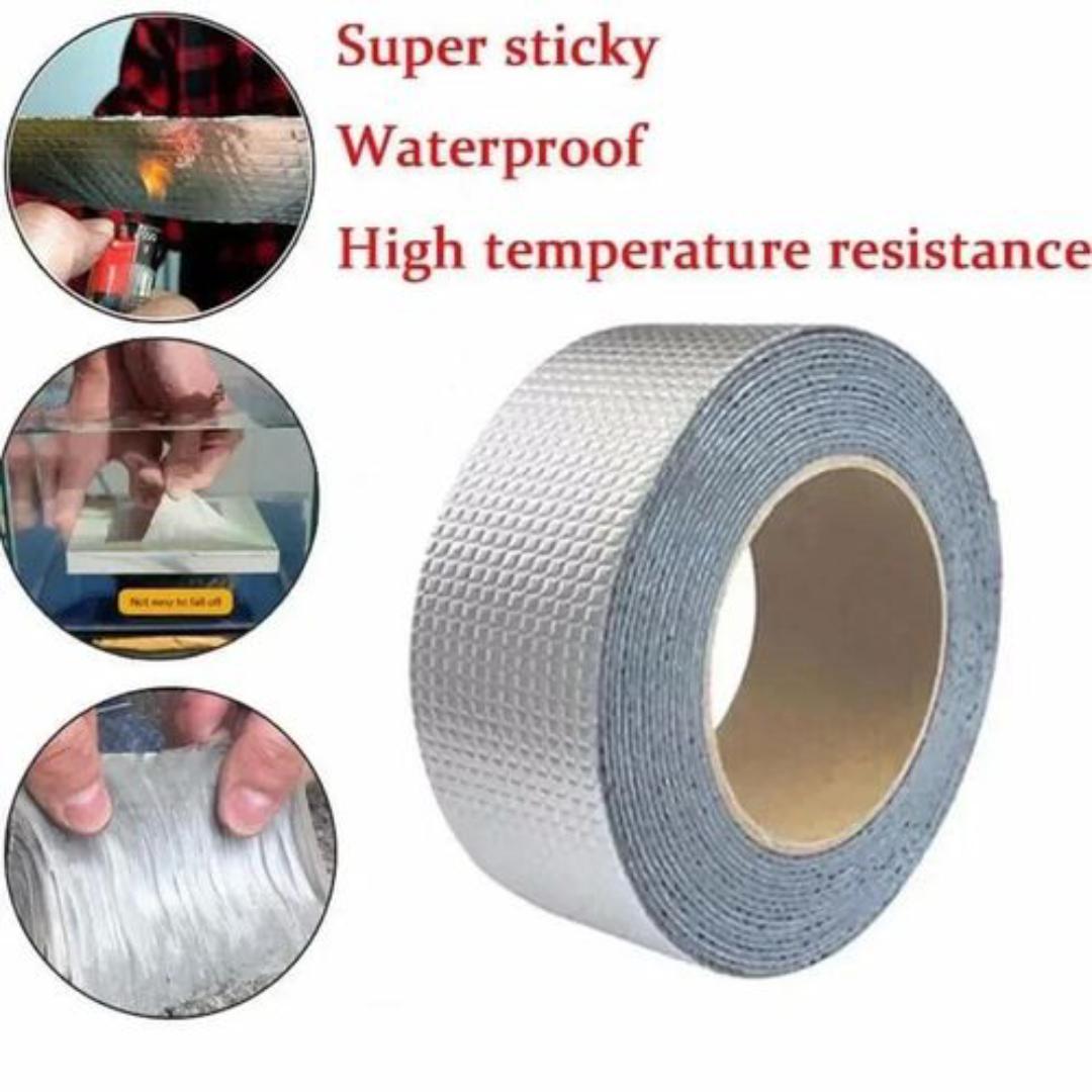 Aluminium Foil Tape Waterproof Adhesive Rubber Tape Butyl Tape Sealing Tape Repair Tape For Leakage Waterproofing Water Tank Roof Pipe Window Seal Leak Wall Crack Repair