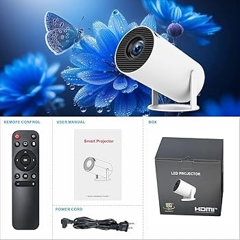 Mini ultra-high-definition portable screen mirroring projector, wireless projection, HDMI connection, USB flash drive support, 720P resolution,1HDMI line as gift