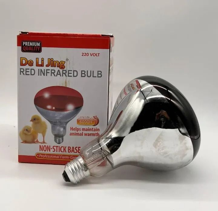 Red Infrared chicken bulb, Heat Lamp for Chickens Coop Brooder Heat Bulb 220 Volts Infrared Red Light