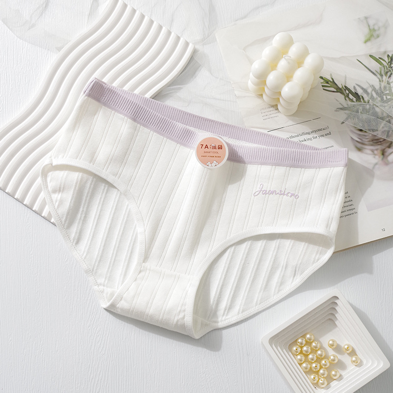 12 pairs of panties  Women's underwear  Class 10A antibacterial crotch  Cotton underwear  lady  Mid-waist  sweet  Japanese lineage  summertime  Thin model  Student briefs  Women's underwear