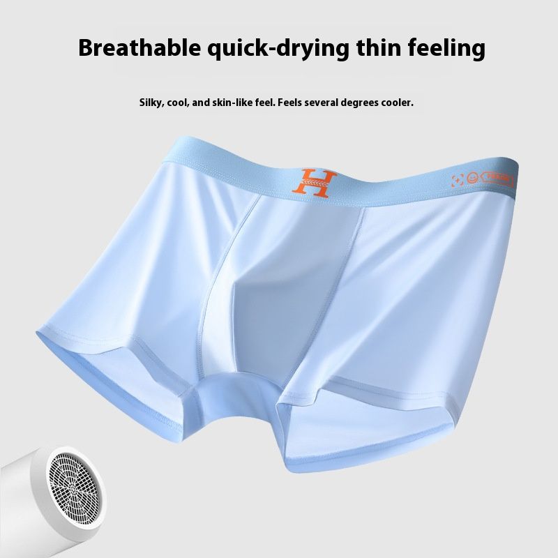 4 plus size men's underwear    Magnet crotch   Functional panties   Summer ice silk functional panties   Men's mid-rise boxer briefs
