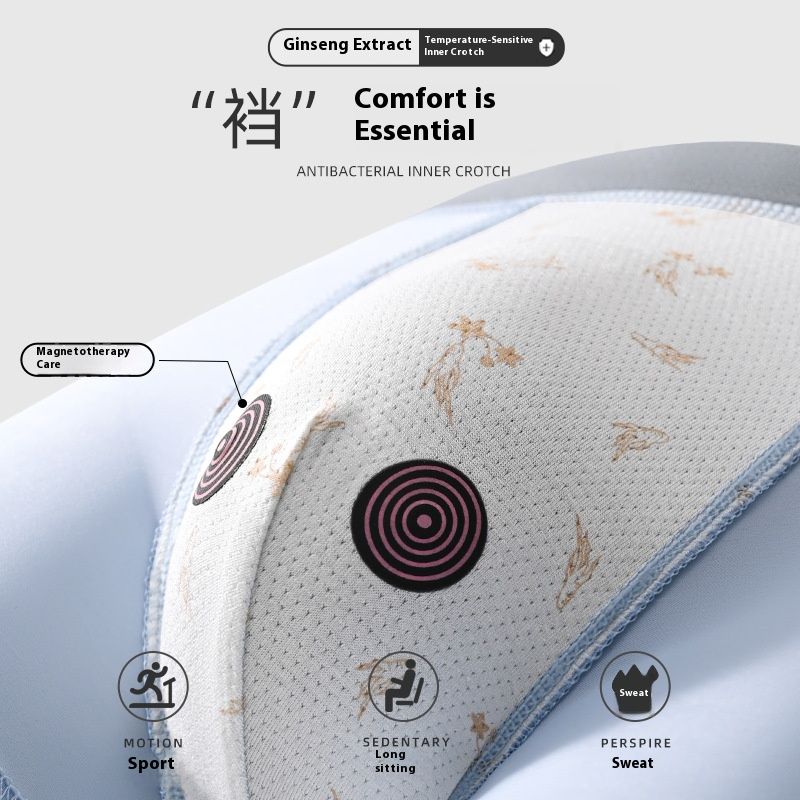 4 plus size men's underwear    Magnet crotch   Functional panties   Summer ice silk functional panties   Men's mid-rise boxer briefs