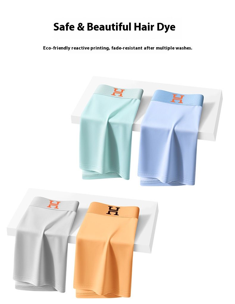 4 plus size men's underwear    Magnet crotch   Functional panties   Summer ice silk functional panties   Men's mid-rise boxer briefs