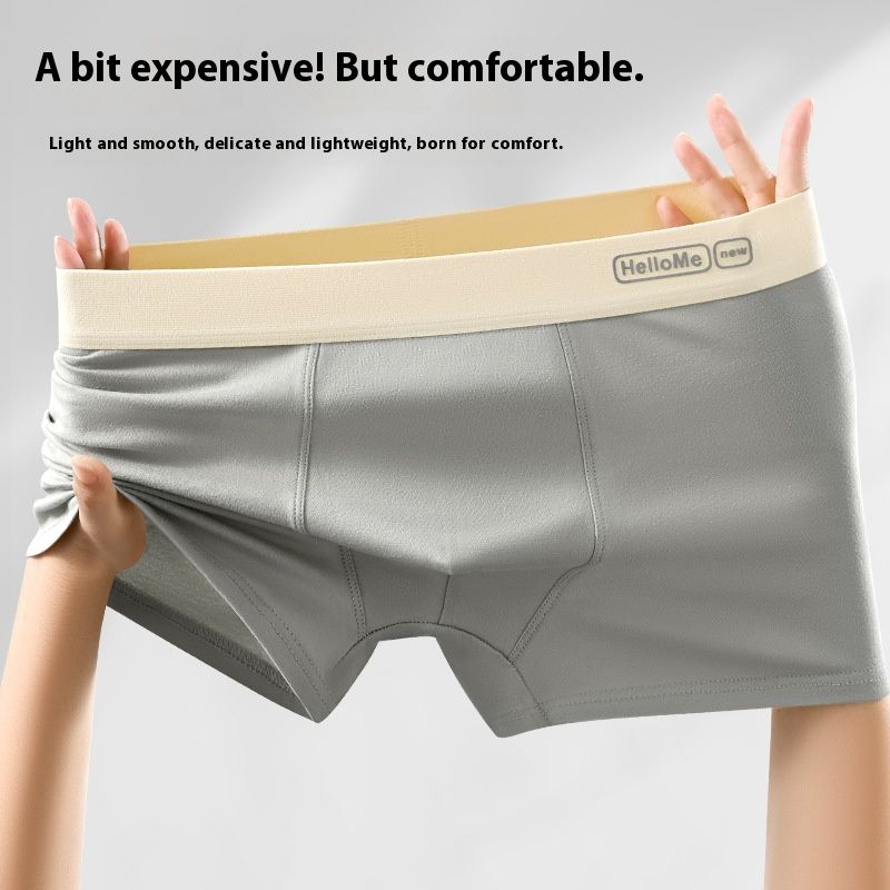 4 plus size cotton men's briefs  Men's contrasting color trend  Youth shorts  Comfortable and breathable  Mid-rise boxer briefs