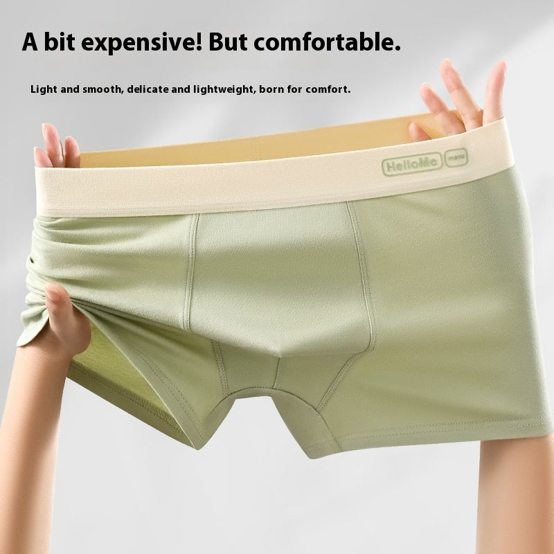 4 plus size cotton men's briefs  Men's contrasting color trend  Youth shorts  Comfortable and breathable  Mid-rise boxer briefs