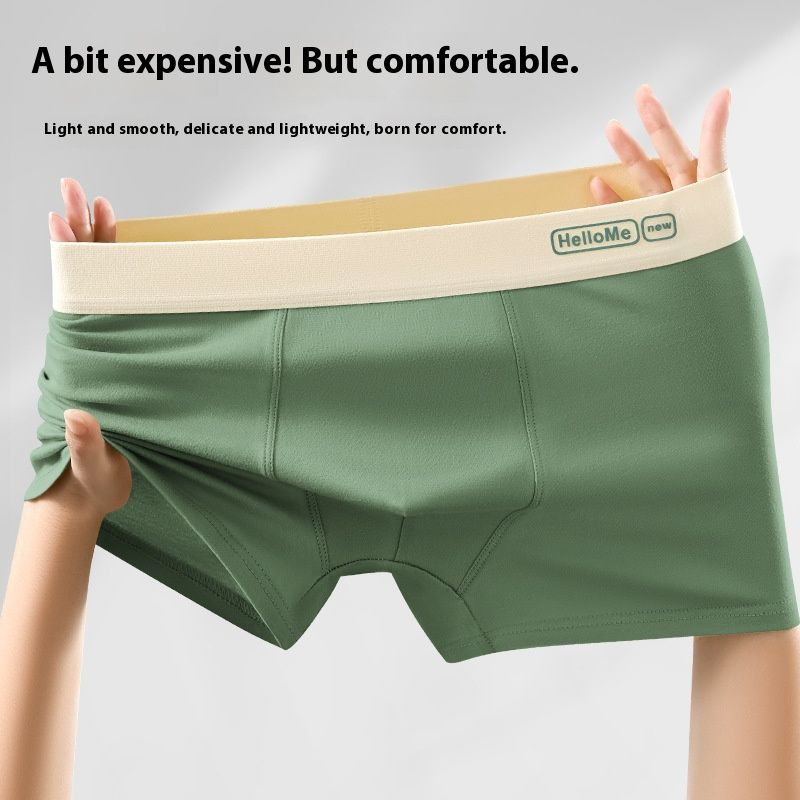 4 plus size cotton men's briefs  Men's contrasting color trend  Youth shorts  Comfortable and breathable  Mid-rise boxer briefs