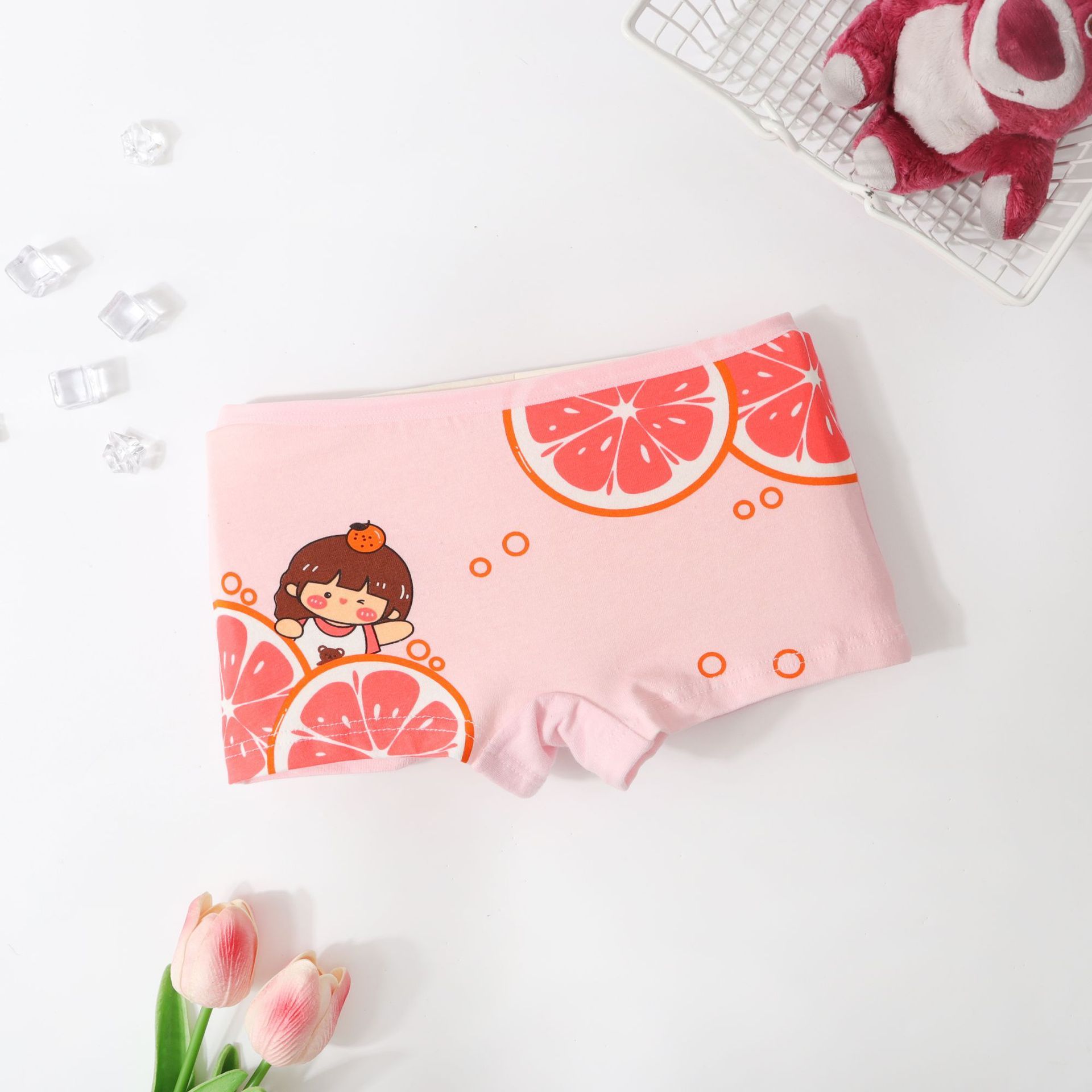 4 girls' panties Cotton underwear  Boxer children's underwear  boxer panties  Big girl baby boxer shorts  Pure cotton does not clamp the buttocks  Girl's boxer panties