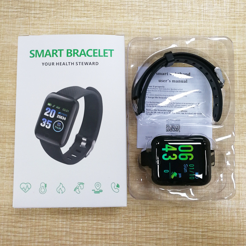 116plus smart sports bracelet D13 color screen bracelet sports step counter Bluetooth reminder heart rate blood pressure watch