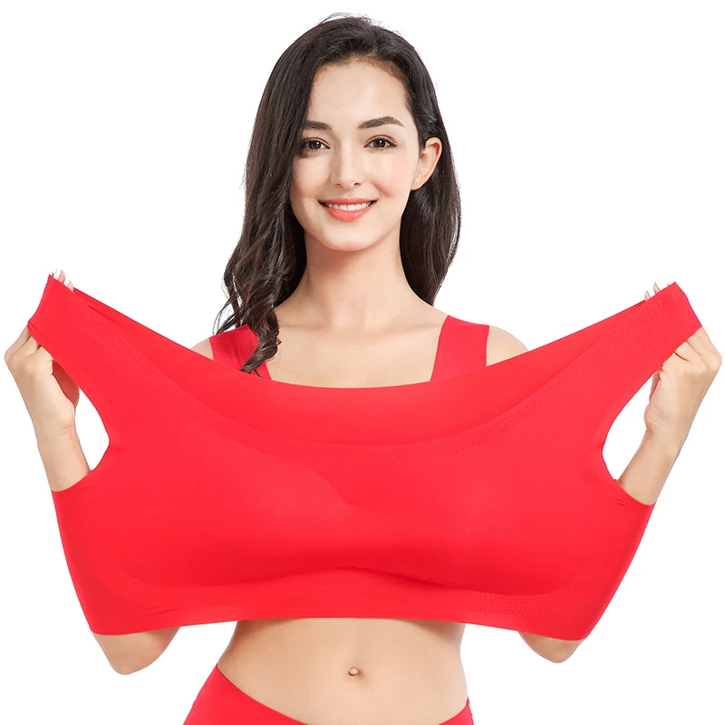 Women's sports bra Women's seamless bra  No traces and no underwire   Gathered   Vibration Yoga  Push pad pregnant nursing bra   S-3XL Plus Size Sleep Bra Adjustable straps Black nude crop top padding