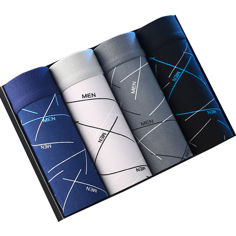 4 Pcs Boxer Shorts Men's Underwear Sexy Panties Cotton Boxer Panties Men's Panties Men's Shorts