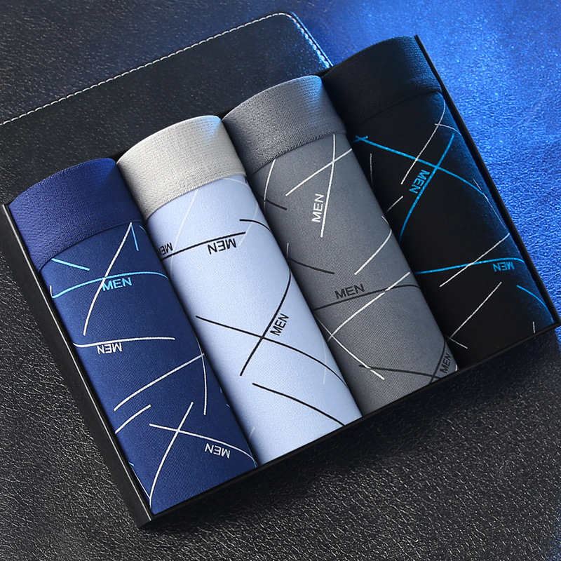 4 Pcs Boxer Shorts Men's Underwear Sexy Panties Cotton Boxer Panties Men's Panties Men's Shorts