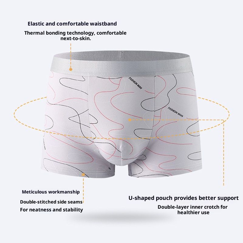 4 Pcs Boxer Shorts Men's Underwear Sexy Panties Cotton Boxer Panties Men's Panties Men's Shorts