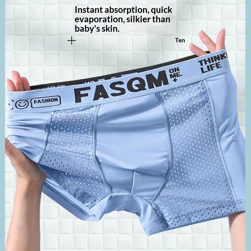 Set of 6 Mesh Ice Silk Boxer Shorts   Men's underwear    FASQM underwear  Breathable  Slim panties  Premium underwear plus size L-4XL