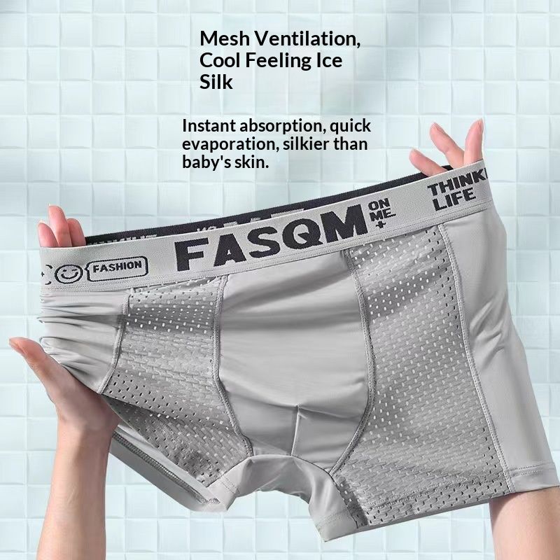 Set of 6 Mesh Ice Silk Boxer Shorts   Men's underwear    FASQM underwear  Breathable  Slim panties  Premium underwear plus size L-4XL