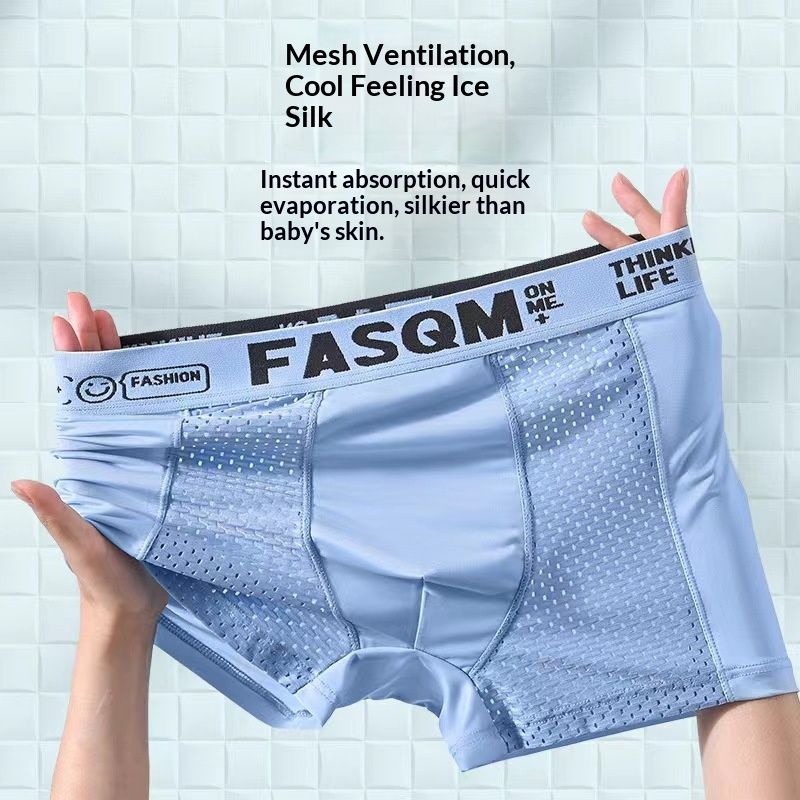 Set of 6 Mesh Ice Silk Boxer Shorts   Men's underwear    FASQM underwear  Breathable  Slim panties  Premium underwear plus size L-4XL
