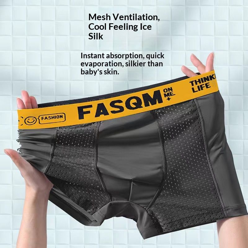 Set of 6 Mesh Ice Silk Boxer Shorts   Men's underwear    FASQM underwear  Breathable  Slim panties  Premium underwear plus size L-4XL