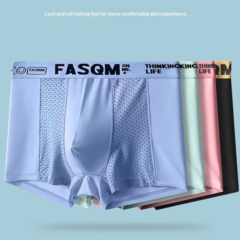 Set of 6 Mesh Ice Silk Boxer Shorts   Men's underwear    FASQM underwear  Breathable  Slim panties  Premium underwear plus size L-4XL