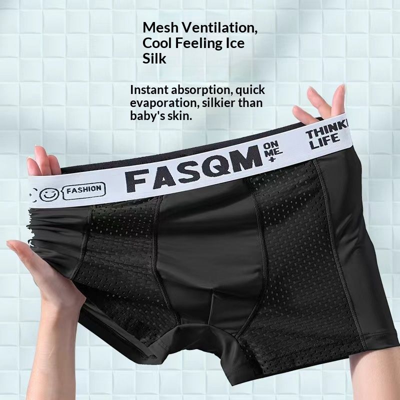 Set of 6 Mesh Ice Silk Boxer Shorts   Men's underwear    FASQM underwear  Breathable  Slim panties  Premium underwear plus size L-4XL