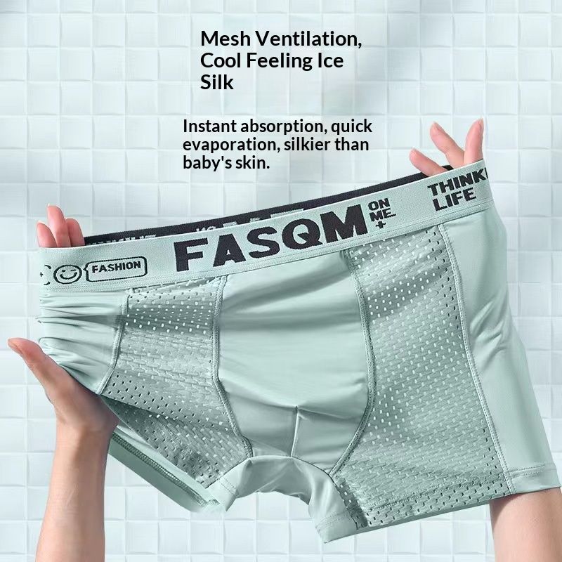 Set of 6 Mesh Ice Silk Boxer Shorts   Men's underwear    FASQM underwear  Breathable  Slim panties  Premium underwear plus size L-4XL