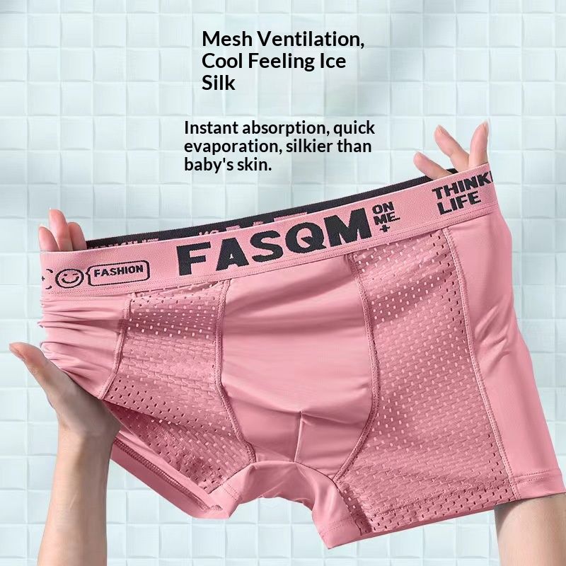 Set of 6 Mesh Ice Silk Boxer Shorts   Men's underwear    FASQM underwear  Breathable  Slim panties  Premium underwear plus size L-4XL