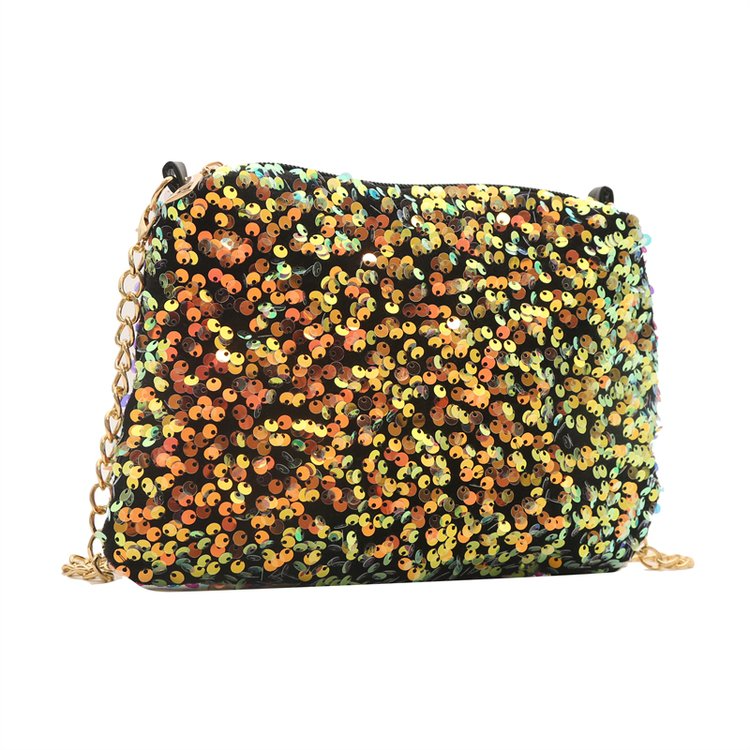 Limited time offer   Sequin crossbody chain bag    Simple    INS    Solid color   Sequin shoulder bag    Armpit pack   Mobile wallet   Evening clutch