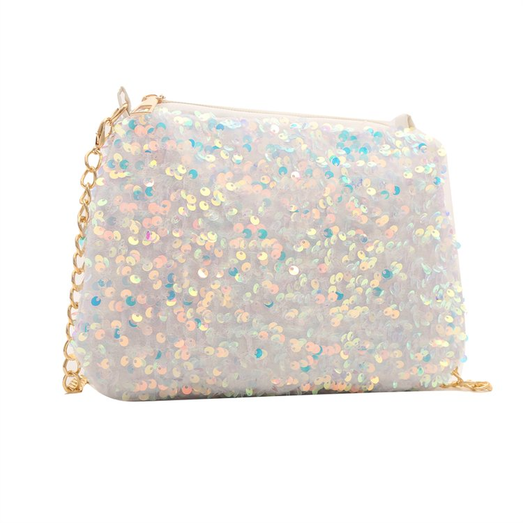 Limited time offer   Sequin crossbody chain bag    Simple    INS    Solid color   Sequin shoulder bag    Armpit pack   Mobile wallet   Evening clutch