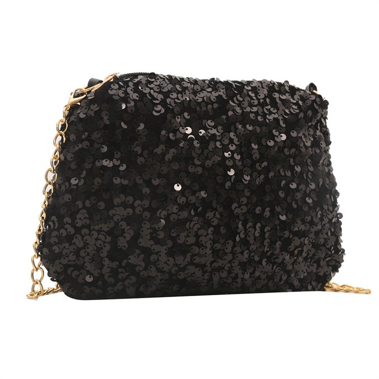 Limited time offer   Sequin crossbody chain bag    Simple    INS    Solid color   Sequin shoulder bag    Armpit pack   Mobile wallet   Evening clutch