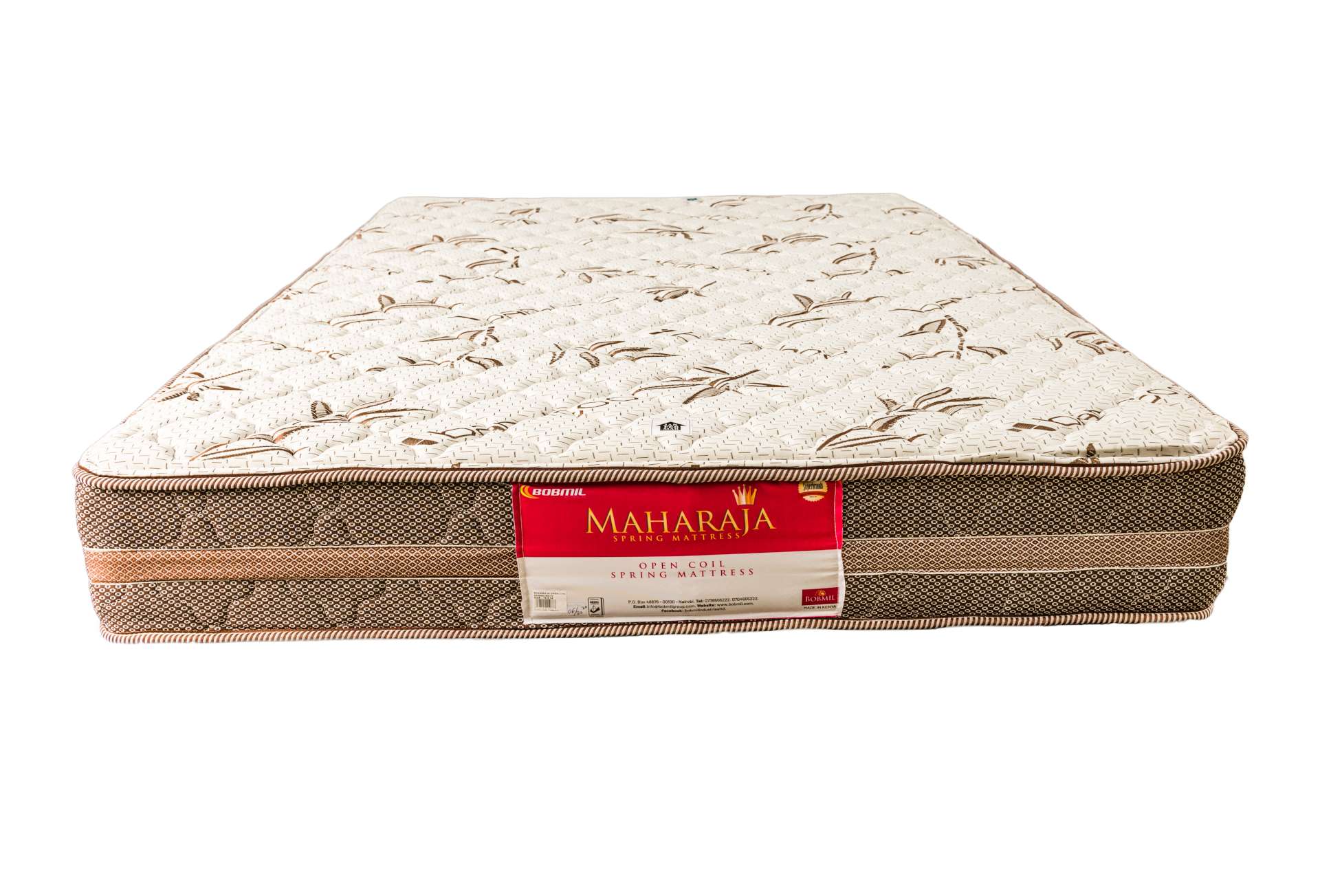 BobMil Maharaja Open Coil Spring Mattress.
Home Living Bedroom Firm And Long-lasting Mattress Comfy Fabric, Elegant Kitchen, Bedroom furniture mattresses box springs  Plus 5 years Warranty.