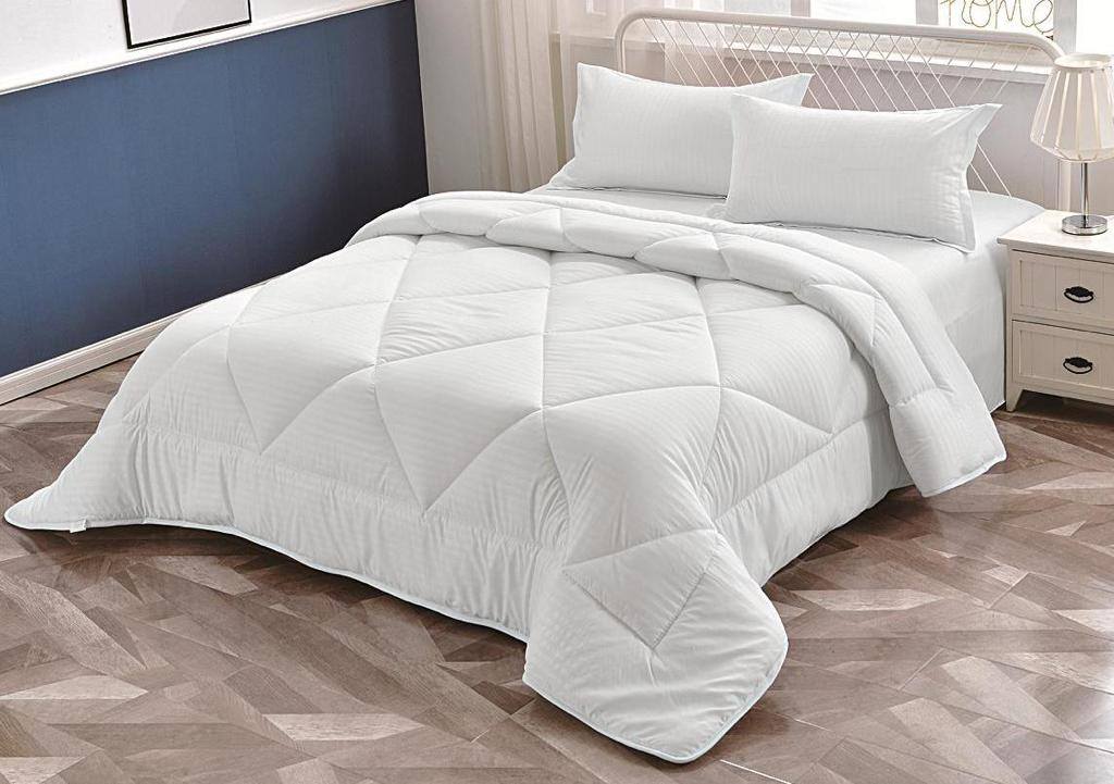 JIBAO High Quality White Striped Binded Duvet Set- 4PC PURE COTTON.